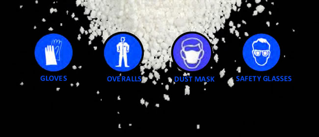 Chlorine powder saftey warnings.