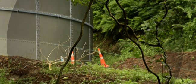 Potential hazard? Water storage tank - Turangi. 